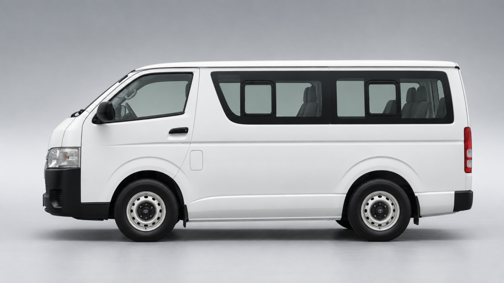 Toyota Hiace H200 blanca en perfil-1